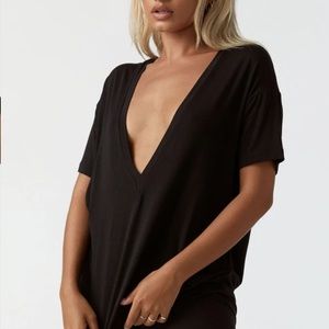 Joah Brown Plunge V Neck Top